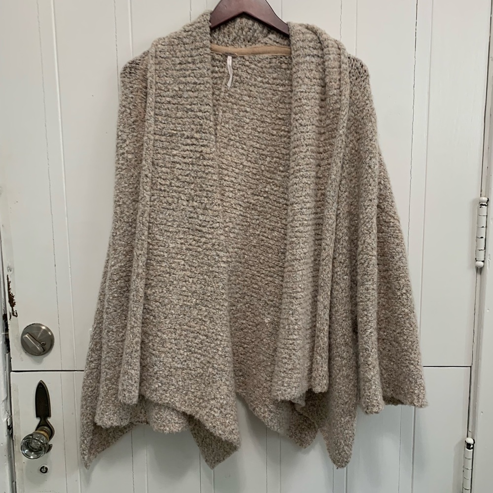 Free People Cozy Knit Cardigan in Beige